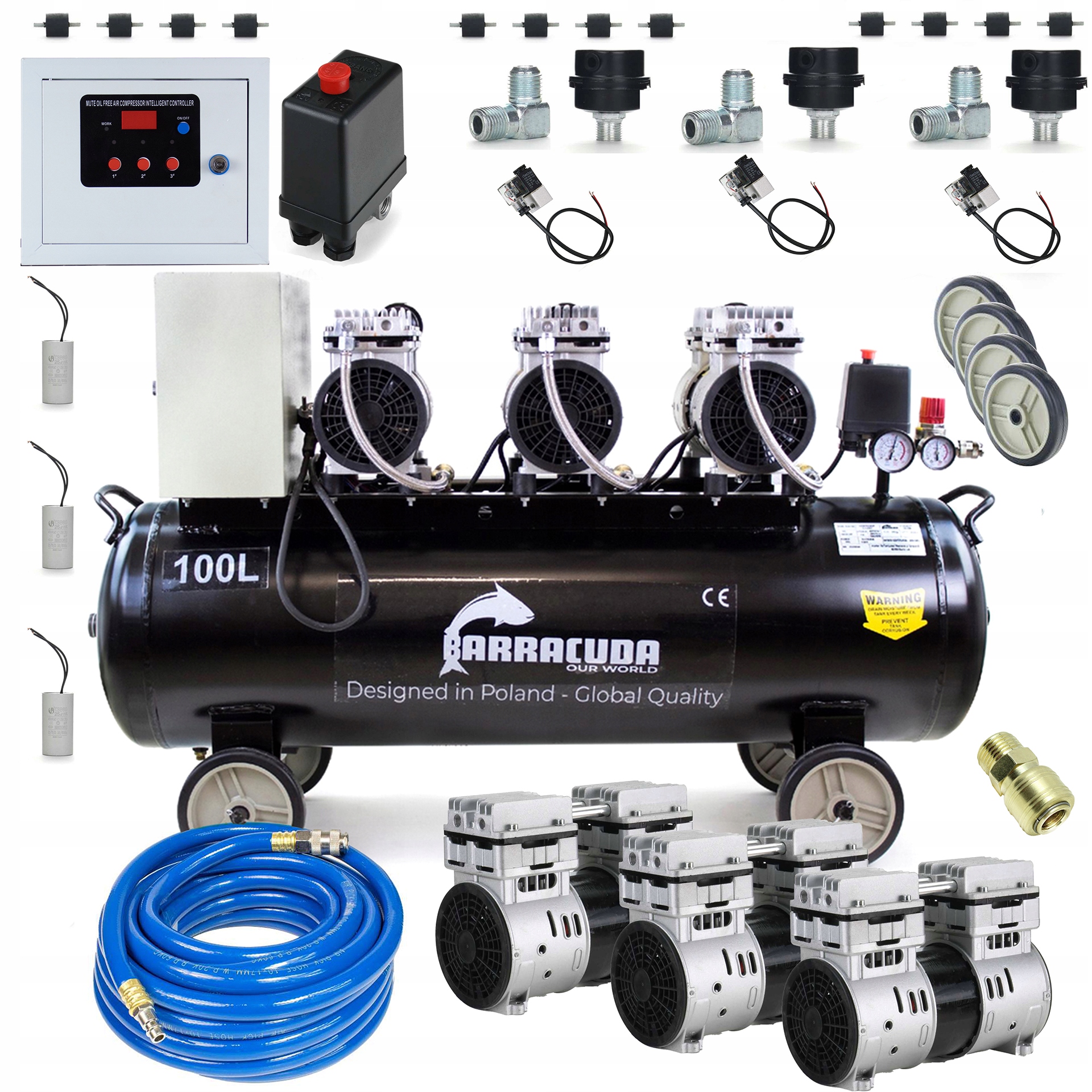 Kompresor bezolejový Barracuda SLSG-100L 100 l 8 bar